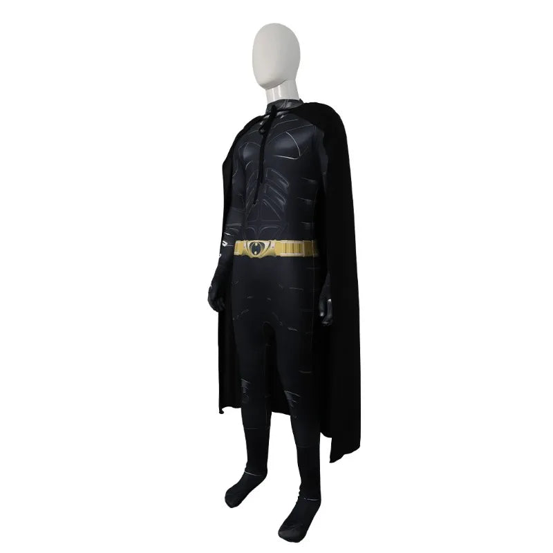 Superhero Bat Cosplay Costume Batman Bodysuit Headgear Cloak Set Festival Theme Party Role Playing Outfits for Adult Boys