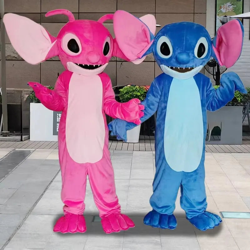 Cosplay Blue Lilo & Stitch Mascot Costume Disney Anime Cartoon Doll Suits Mouse Mickey Minnie Role Play Fancy Dress Carnival Par