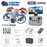 Hot K100 MAX Mini Drone Professional 4K HD Dual Camera Fpv Screen Optical Flow Drone Toys Quadcopter Brushless Dron Toy Gift New
