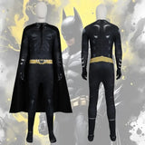 Superhero Bat Cosplay Costume Batman Bodysuit Headgear Cloak Set Festival Theme Party Role Playing Outfits for Adult Boys