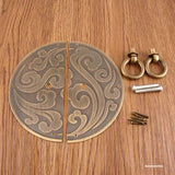 Cloud Pattern Chinese Style Round Door Pull Handle Pure Copper Hardware Accessories Cabinet Door Window Copper Pull Handle