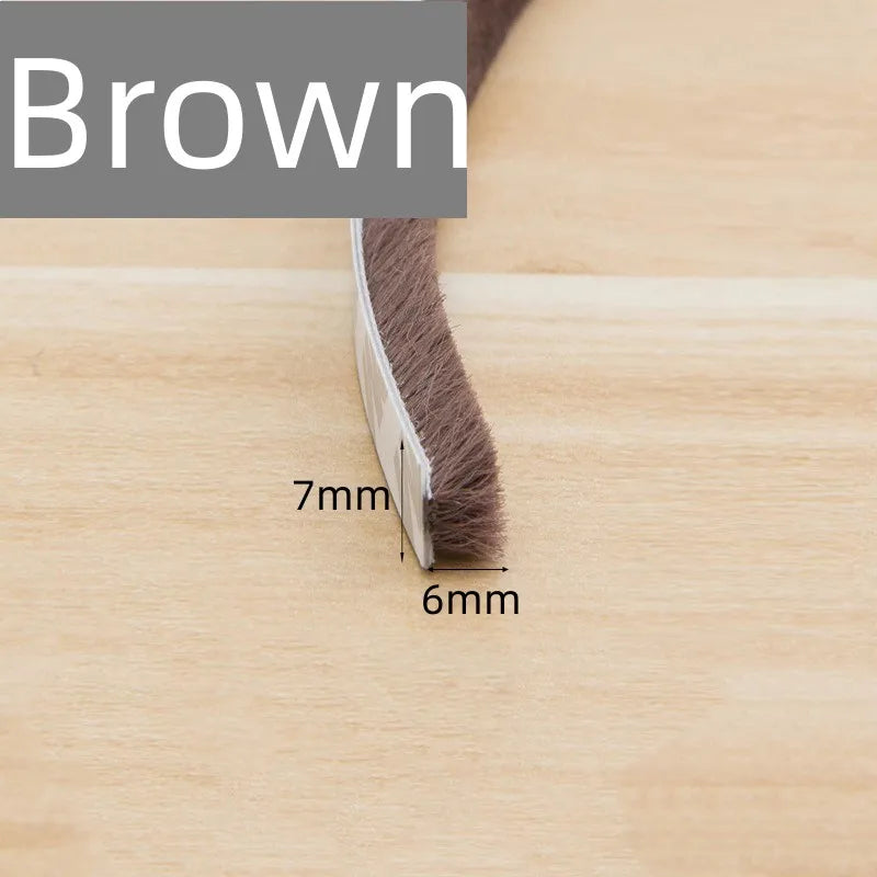 10M Brush Strip Self Adhesive Door Window Sealing Strip Door Window Windproof Dust Sound Insulation Strip Gasket Home