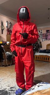 TV Game Red Calamari Game Jumpsuit Cosplay Party Tracksuit Outfits Mask Props Role Play Classic Costume