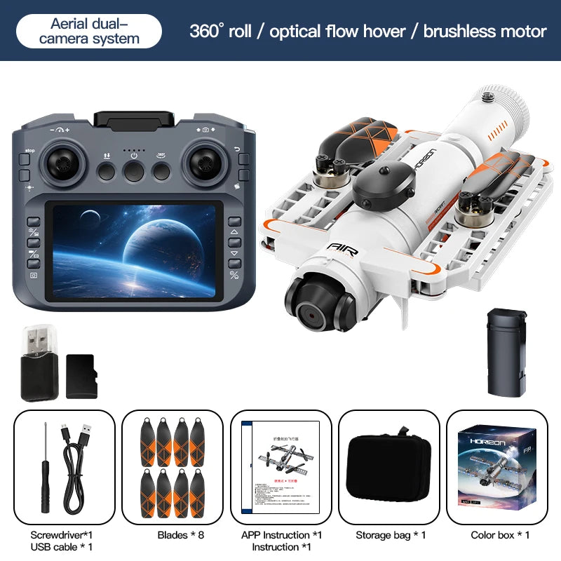 NEW AE22 Drone Space Folding Aircraft With 4.3" Screen Control Professional 4K HD Dual Camera Obstacle Avoidance Drones Toy
