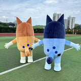 2028 New Blue Bing Dog Inflatable Costume Mascot for Adult Plush Furry Animal Halloween Carnival Dress Yellow Blue Dog Suit