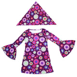 Bohemian Hippie Outfit for Kids 60s 70s Disco Floral Print Dressing Costume Halloween Costume for Role Play and Parties