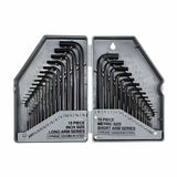 30Pcs Imperial & Metric Hex Allen Key Set Long & Short Arm Allan Alan Alen Hexagonal Steel Wrench Key Kit with Carry Case