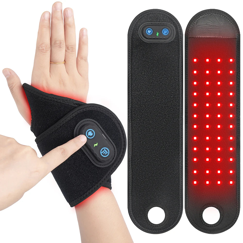 Rechargeable Red Light Therapy Wrap, 660nm 850nm, Relieves Wrist and Ankle Injury, Wrist Belt Ankle Strap for Office Worker, Eld