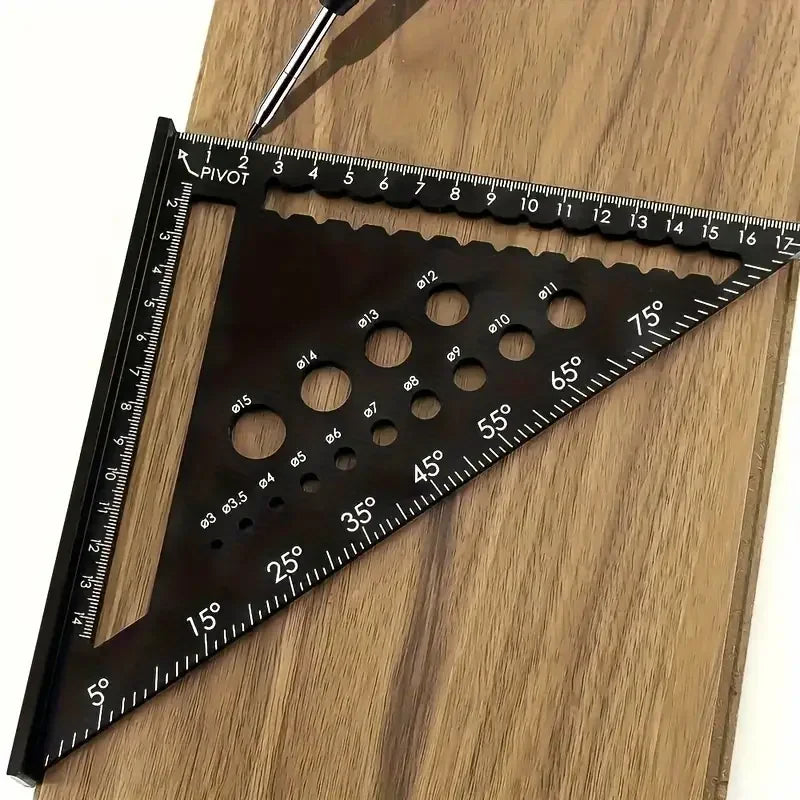 1pc Triangle Ruler 7inch Aluminium Angle Protractor Speed Metric Square Measuring Ruler for Building Framing Tools Gauges