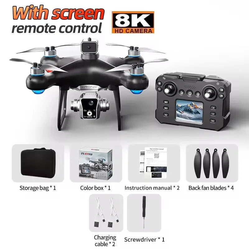 new KY102 With Screen Rc Drone Professional brushless 8K Camera Four-Axis Aerial Photography 5G WIFI RC Quadcopter
