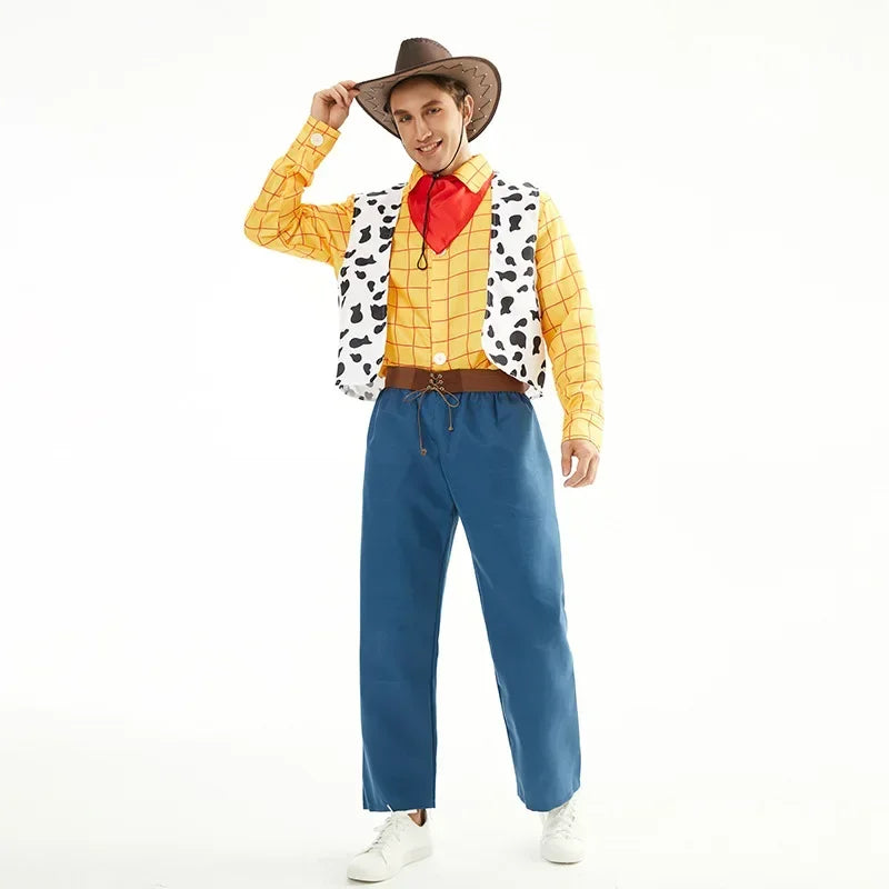 Halloween Couple Family Cosplay Idea Costume Woody Jessie  Outfits Movie Stage Carnival Party Full Set for Adults Men Women