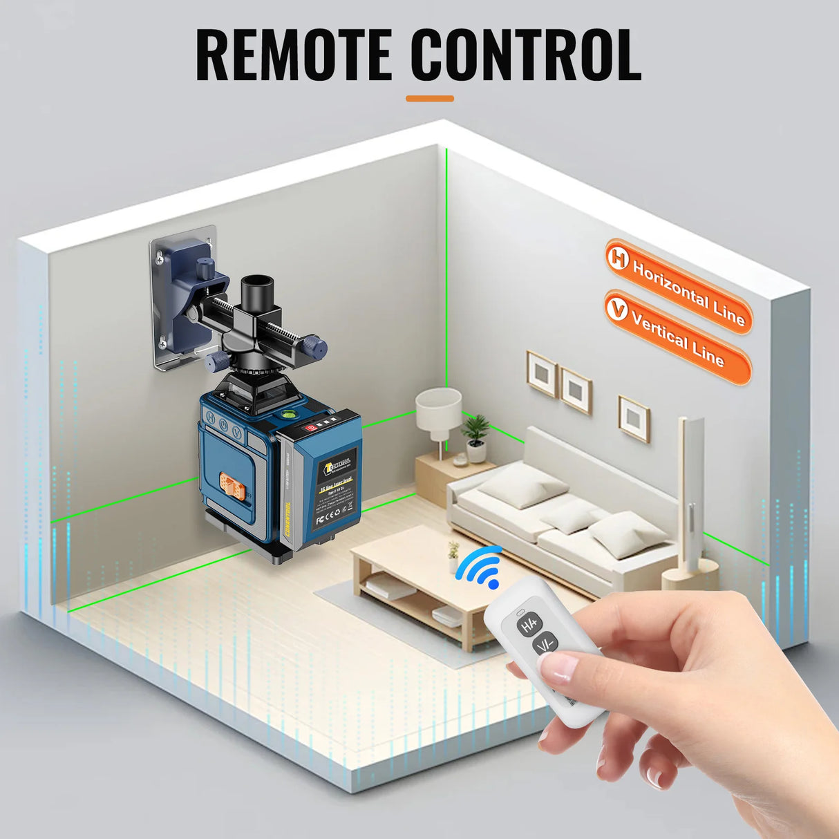 Conentool Lasers Levels 16 Lines Green Horizontal And Vertical 360°Self-leveling 4D Lasers Levels Tools 2pcs Set 4500mAh Battery