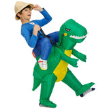 Child Adult Unisex Boy Girl Inflatable Green Dinosaur Cosplay Costume Kids Kindergarden Performance Halloween Carnival Party