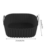 21cm Silicone Air Fryer Liners Square Non Stick Reusable Basket for Pizza Roasting Baking Easy Clean Heat Resistant Accessories