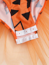 Halloween Cavegirl Caveman Costumes for Girls 3D Bone Mesh Tutu Leotard Dress Flintstone Hominid Gymnastic Ballet Dance Leotard