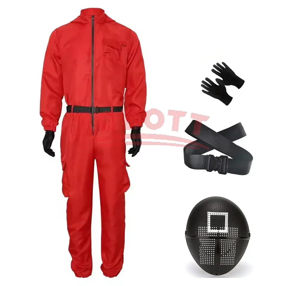 New Red Calamari Cosplay Costume Games Jumpsuit Party Tracksuit Outfits Props Role Play Classic Costume