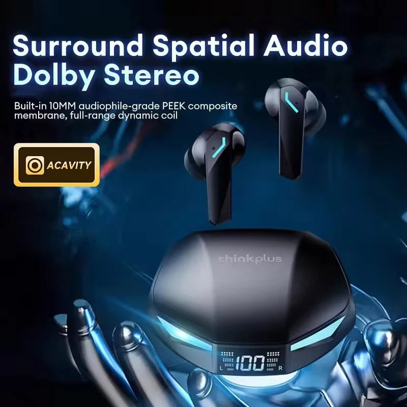 Lenovo XT53 Wireless Upgrade Bluetooth 5.4 Earphones Ultra Long Endurance Low Latency Gaming Headset LED Digital Display Earbuds
