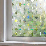 Window Privacy Film Static Clings Vinyl 3D Decals Stickers Rainbow Film for Glass Door Heat Control Anti UV