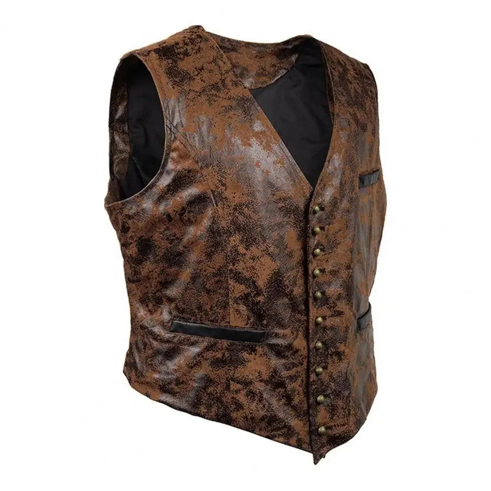 Costume Médiéval Vintage pour Homme, Gilet Steampunk, Gothique, Col en V, Glaçure, Halloween, Carnaval, Habillage, Vêtements de