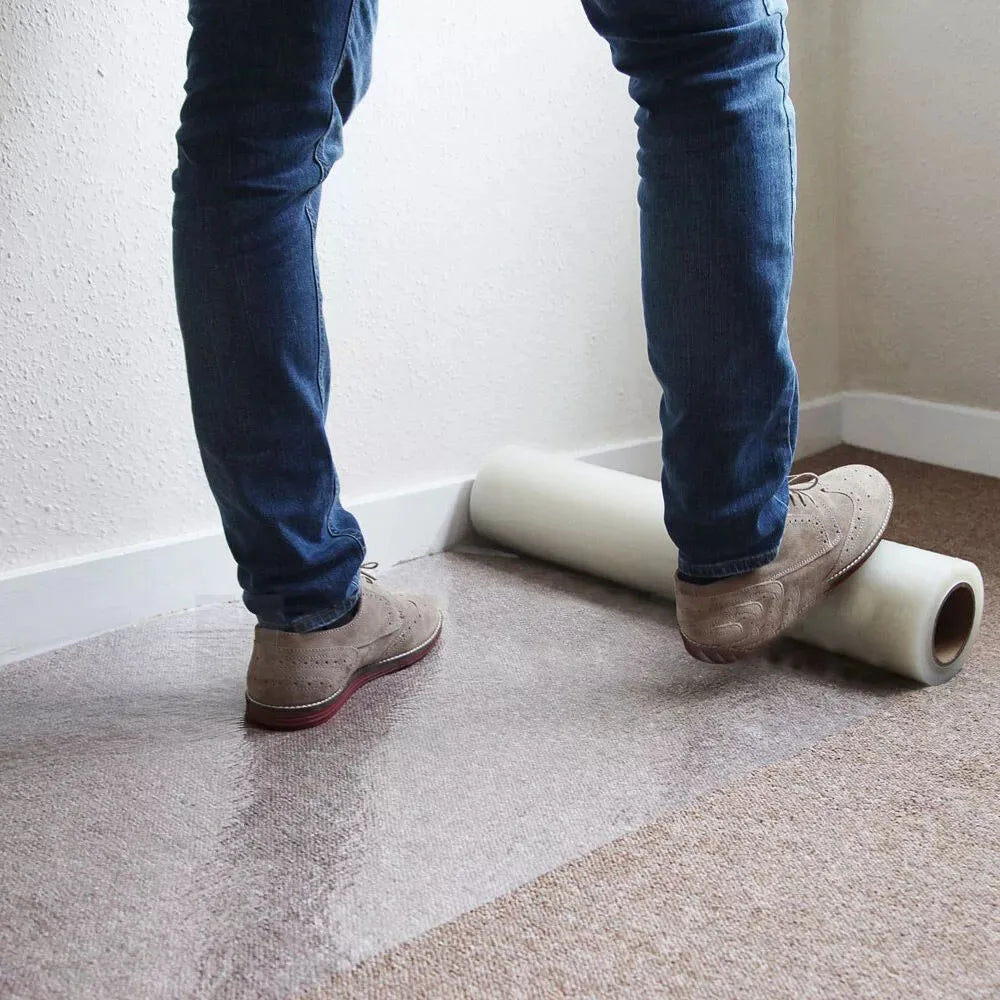 Self-Adhesive Carpet Floor Protector Clear Roll Protection Cover Dust Film Decoration 60CM * 100M (60 Micron)