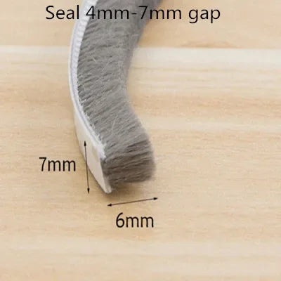 10/5Meters Brush Strip Self Adhesive Door Window Sealing Strip Home Door Window Sound Insulation Seal Film Door Weather Strip