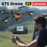 Lenovo GT5 Mini Drone 4K Professional 8K HD Camera RC with screen Brushless Optical flow Quadcopter Obstacle Avoidance toy
