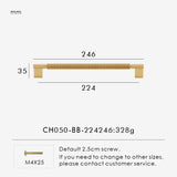 Nurlin New Solid Brass Knurling Brushed Cross Brass Cabinet Long Appliance Pull Bar Furniture Refrigerator Door Kitchen handle