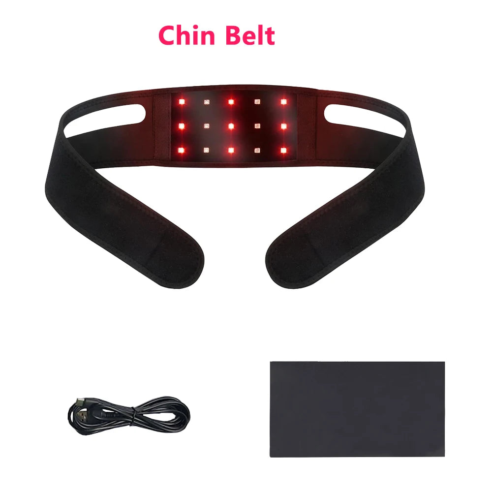 Red＆Infrared Light Therapy Belt 660nm&850nm Full Body Pain Relief Wrap Burn Fat Wrap Slimming Machine Waist,Wrist,Chin,Neck Pad