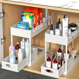 2-Tier Sliding Under Sink Organizer Space Saving Bathroom Cabinet Storage Drawer