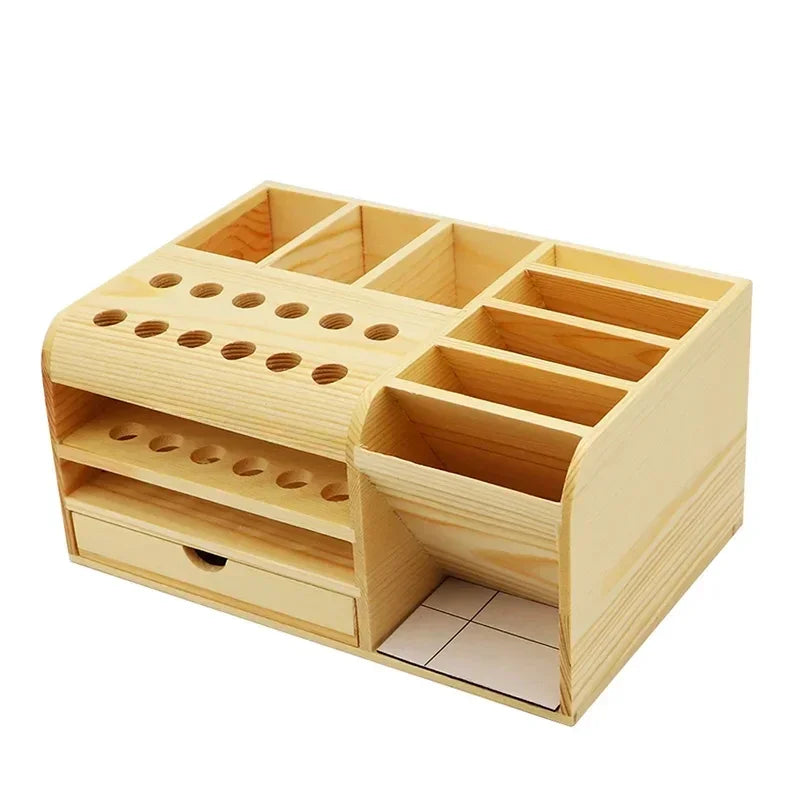 Wooden Multi-Function Storage Box For Mobile Phone Repair Tools Holder Screwdriver/Tweezer  Pliers Stand Rack Wood Container