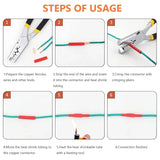 250Pcs Wire Ferrules Kit 7 Size Copper Crimp Connector Non Insulated Electrical Butt Terminal Assortment Kit