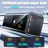20000mAh portable power bank 100W fast charging
