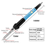 60W Adjustable Temperature Electric Soldering Iron EU 220V / US 110V Welding Iron Rework Station Heat Pen Tips DIY for Repairing