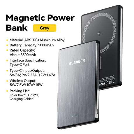 Essager 5000mAh portable power bank 20W fast charging