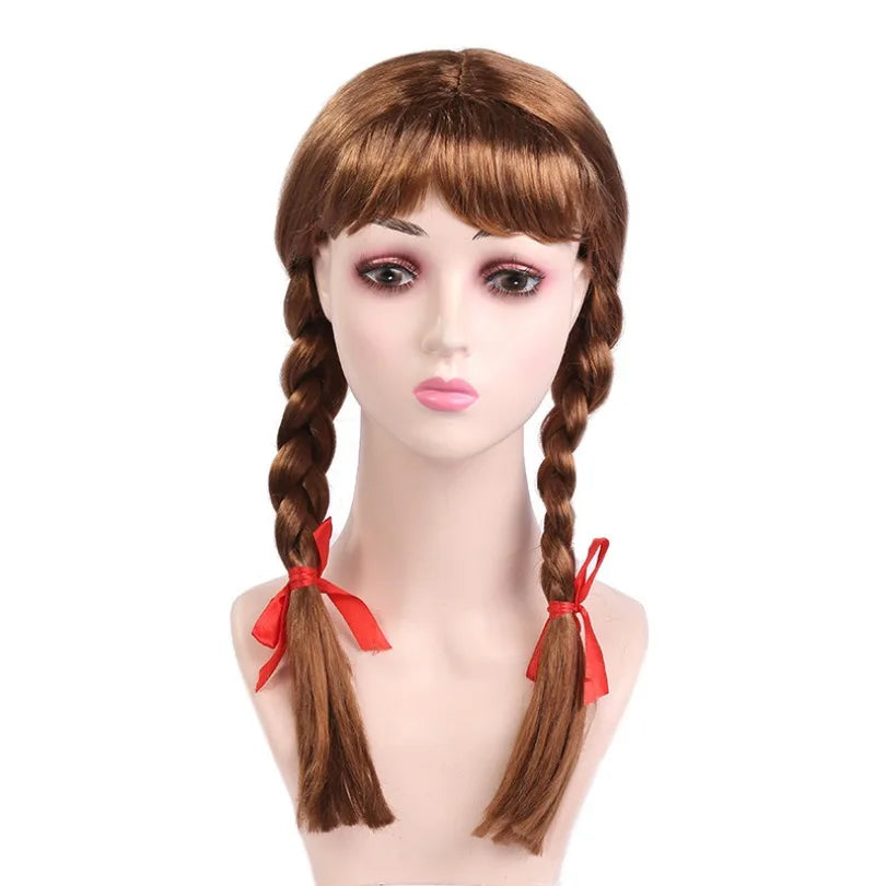 Conjing Doll Annabelle child Cosplay Costume Bride of Chucky Annabelle White Dress Adult Women Halloween Scary Outfits Suit
