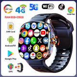 5G/4G Smart Watch 2.4 inch AMOLED 2100mah Battery 900W Camera GPS WIFI Google APPS Download 8GB+128GB RAM Smartwatch Android 10