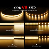 Motion Sensor Led Lights Strip Battery Powered 320 Leds/m COB Led Strip Lights for Stair Bedroom Closet Under Cabinet Lighting