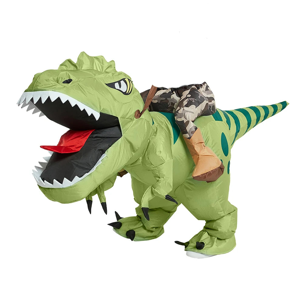 Animal Cartoon Riding T-Rex Inflatable Costume Nursery Kids Dinosaur Role Playing Game Adult Kids Chasing Game Birthday Gift