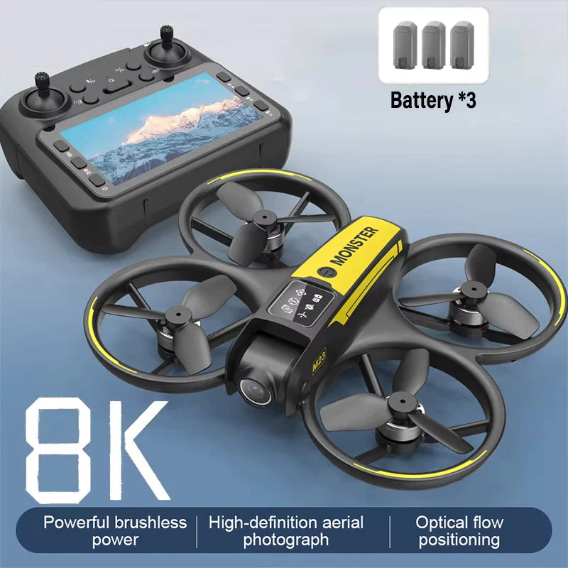 New M23 Drone 8K HD Dual Camera Aerial Photography 5G WIFI GPS Brushless Motor Optical Flow Obstacle Avoidance 3 Battery UAV