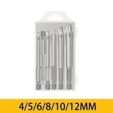 5/6Pcs Set Cross Hex Tile Drill Bits Set for Glass Ceramic Concrete Carbide Hole Opener Brick Hard Alloy Triangle Bit Tool Kit
