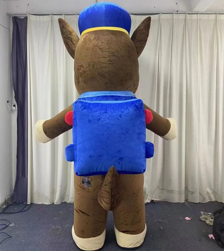 2028 New Blue Bing Dog Inflatable Costume Mascot for Adult Plush Furry Animal Halloween Carnival Dress Yellow Blue Dog Suit