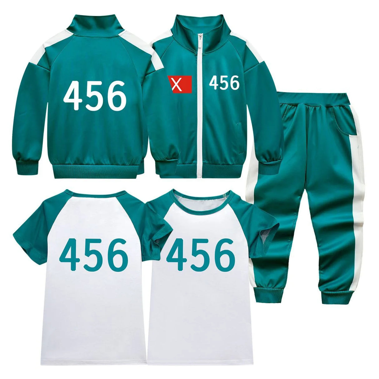 Customized Kids Calamarii Games 2 Costume Korea Boys Girls Green Sportswear Sweatshirt X456 O230 for Team Carnival Party Outfits