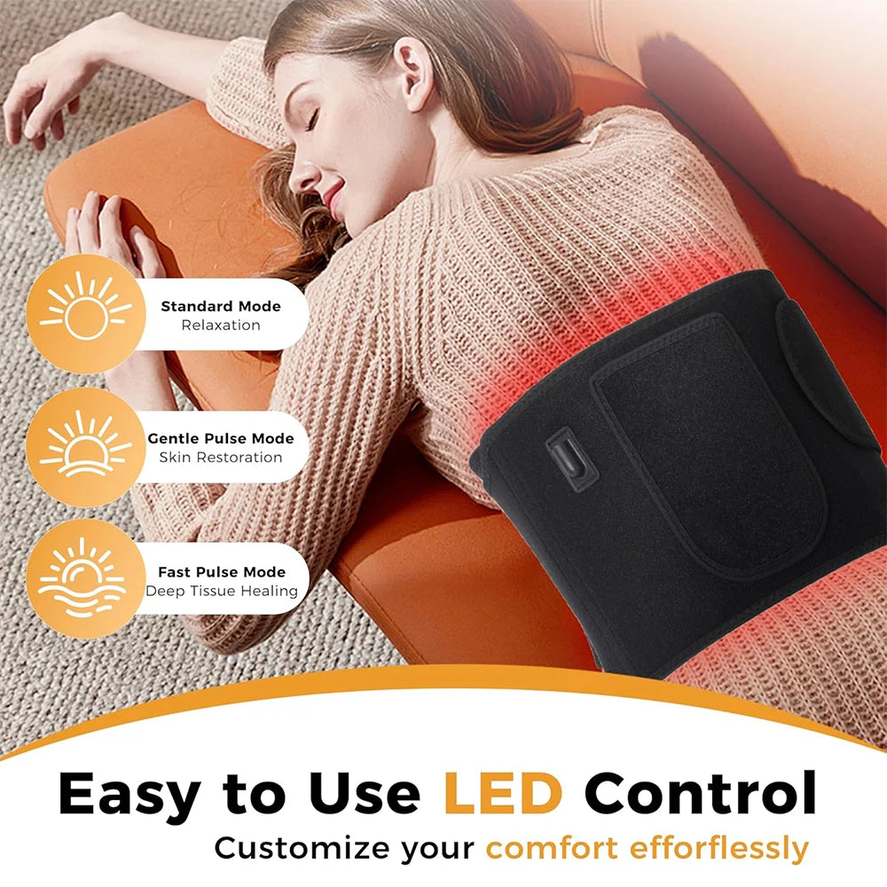 Red and Infrared Light Therapy Belt 660nm 850nm with 210 LEDs for Body Back Waist Wrap with Timer
