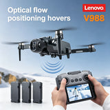 Lenovo V988 8K Professional 4K Drone HD Three Camera Obstacle Remote Control 5G WIFI Brushless Motor RC Quadcopter Toys New 2026