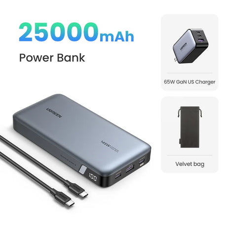 UGREEN 20000mAh portable power bank 100W fast charging
