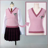 Anime Kaede Cosplay Akamatsu Costume White Shirt Pink Vest Skirt JK School Uniform Role Play Outfit Halloween Carnival Party