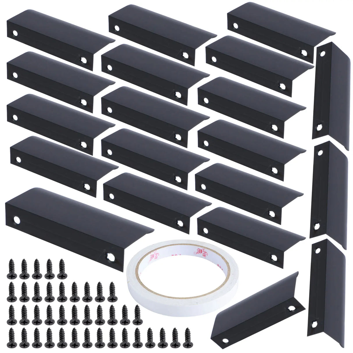 26/20Pcs New Hidden Cabinet Handles 80/150mm Kitchen Cupboard Pulls Drawer Knobs Aluminum Handle No Drill for Furniture Hardware