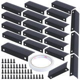 26/20Pcs New Hidden Cabinet Handles 80/150mm Kitchen Cupboard Pulls Drawer Knobs Aluminum Handle No Drill for Furniture Hardware