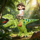 Animal Cartoon Riding T-Rex Inflatable Costume Nursery Kids Dinosaur Role Playing Game Adult Kids Chasing Game Birthday Gift