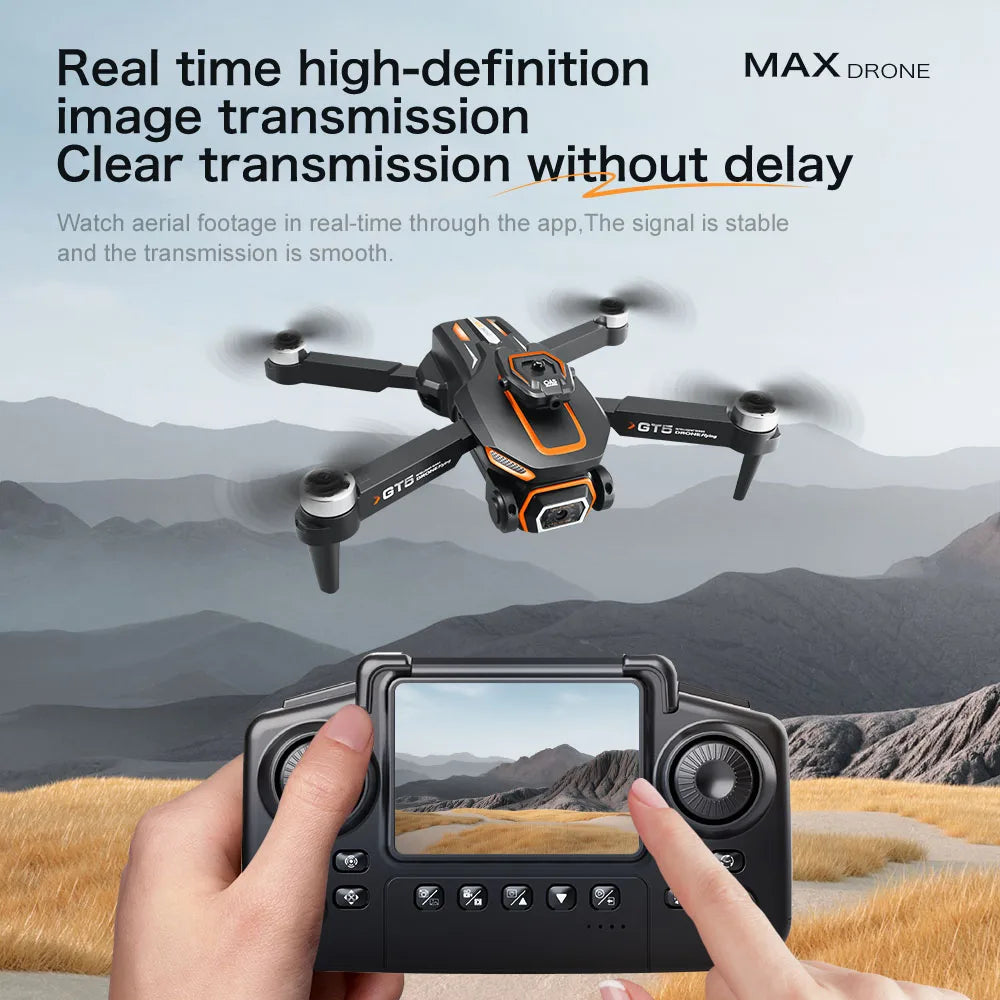 Lenovo GT5 Mini Drone 4K Professional 8K HD Camera RC with screen Brushless Optical flow Quadcopter Obstacle Avoidance toy